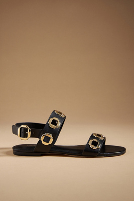 Larroude Women's Milan Hardware Strappy Sandals In Black