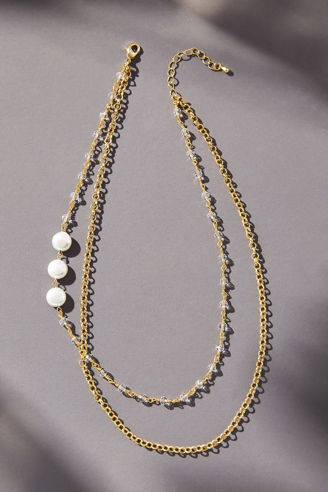 Double Layer Pearl Chain Necklace | Anthropologie