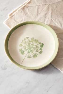 Floral Dessert Plate, Greens