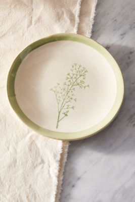 Floral Dessert Plate, Greens
