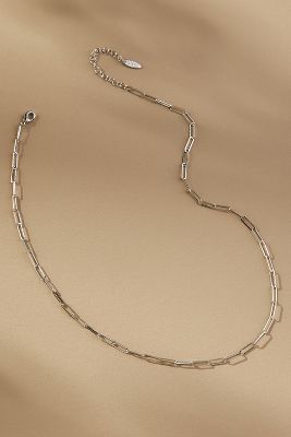 By Anthropologie Delicate Paperclip Necklace In Silver