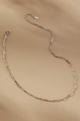 By Anthropologie Delicate Paperclip Necklace In Silver