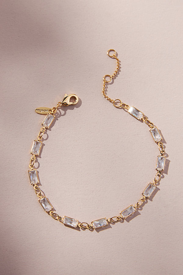 Gold-Plated Rectangle Chain Bracelet