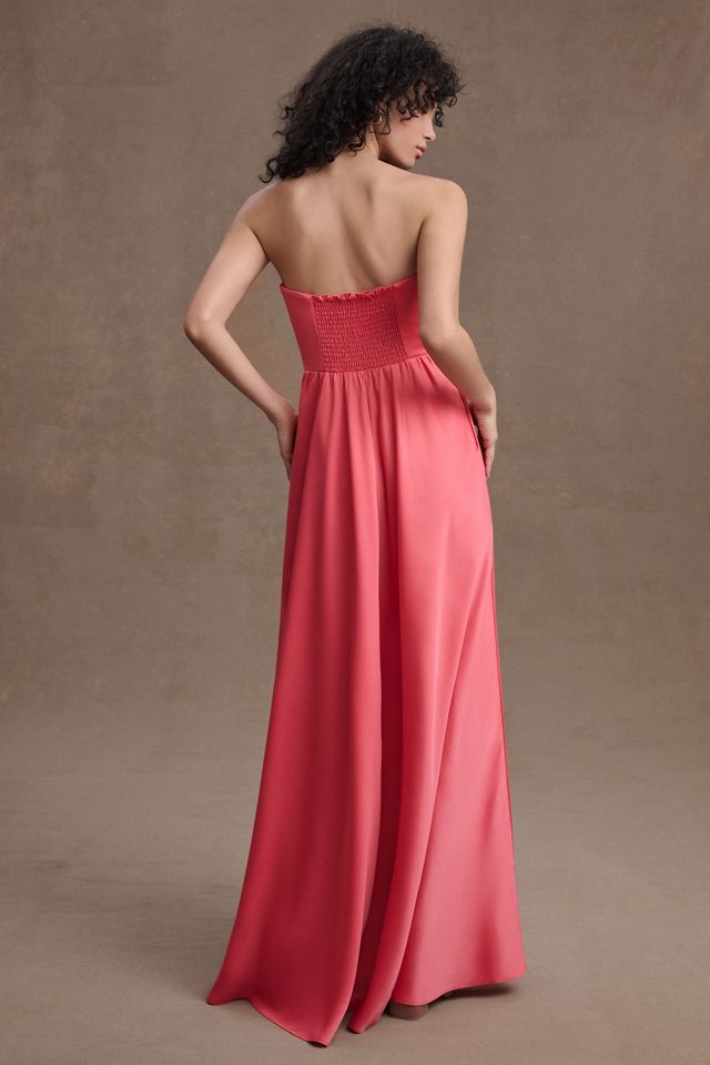 BHLDN Elsie Straight-Neck Satin A-Line Gown #2