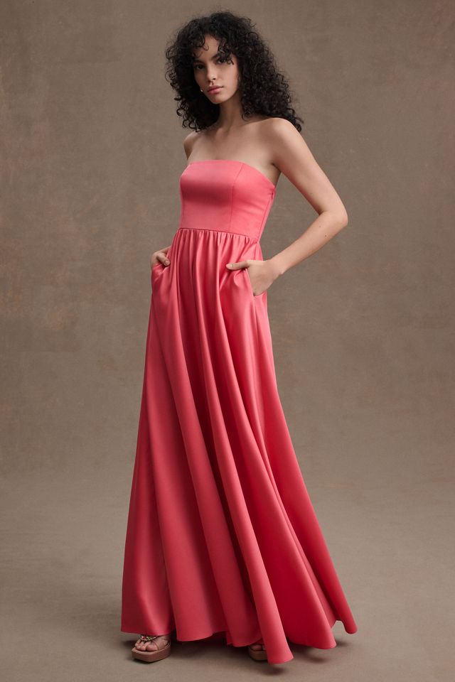 BHLDN Elsie Straight-Neck Satin A-Line Gown #3