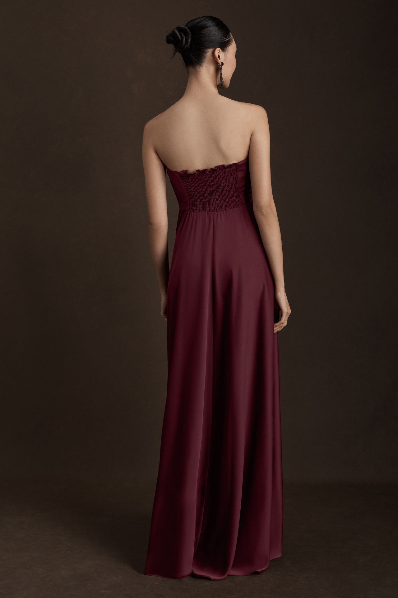 BHLDN Elsie Straight-Neck Satin A-Line Gown