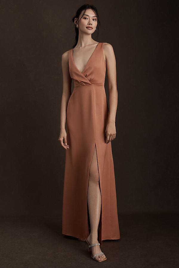 Bhldn Piper Satin Charmeuse Dress In Pink