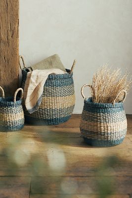 Striped Seagrass Baskets - Haven Home & Gift