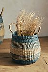 Blue Stripe Woven Seagrass Basket #2
