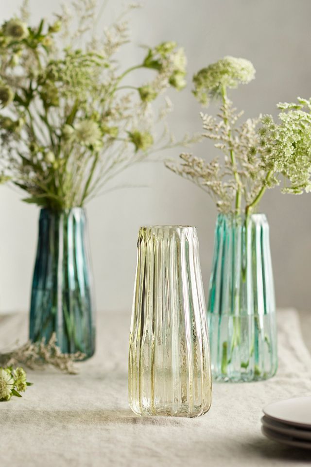 Fluted Lines Glass Vase #1