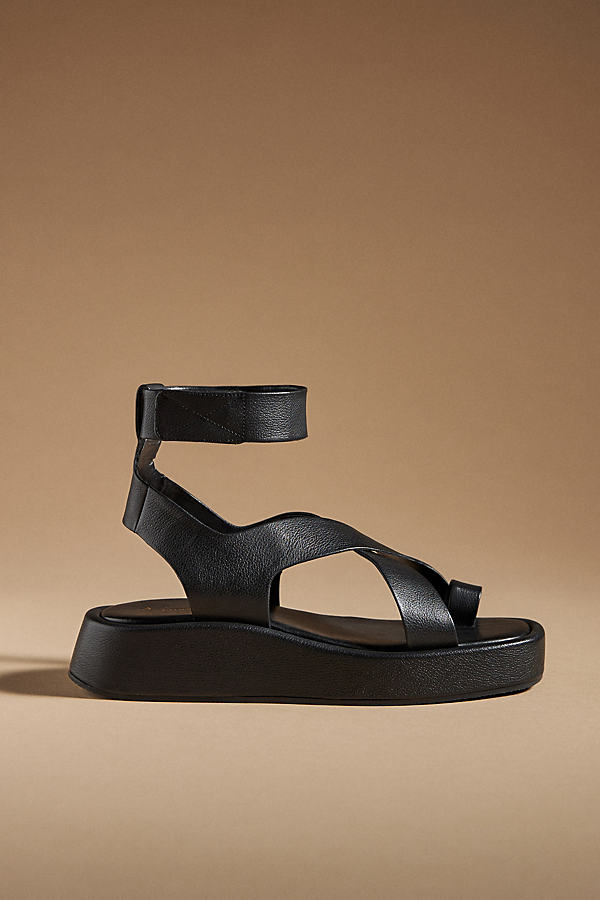 By Anthropologie Toe Loop Gladiator Sandals In Black