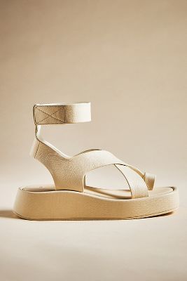 By Anthropologie Toe Loop Gladiator Sandals In Beige