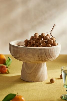 Wood Bowl on Pedestal