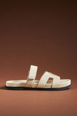 Bibi Lou Cutout Slide Sandals In Beige