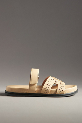 Bibi Lou Cutout Slide Sandals In Beige