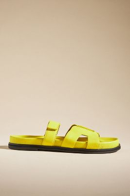 Bibi Lou Cutout Slide Sandals In Yellow
