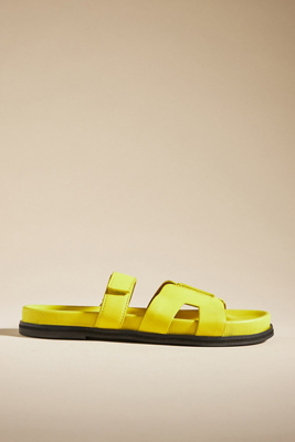 Bibi Lou Cutout Slide Sandals In Yellow