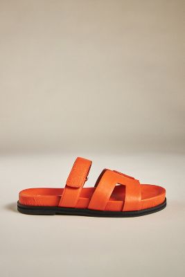 Bibi Lou Cut-out Slide Sandals In Orange