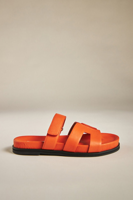 Bibi Lou Cut-out Slide Sandals In Orange