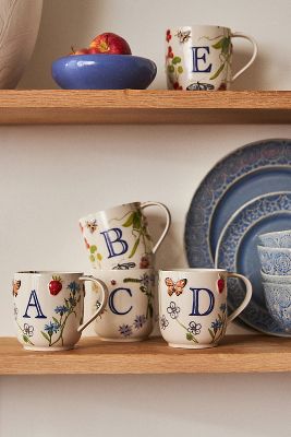 Anthropologie Monarch Monogram Mug