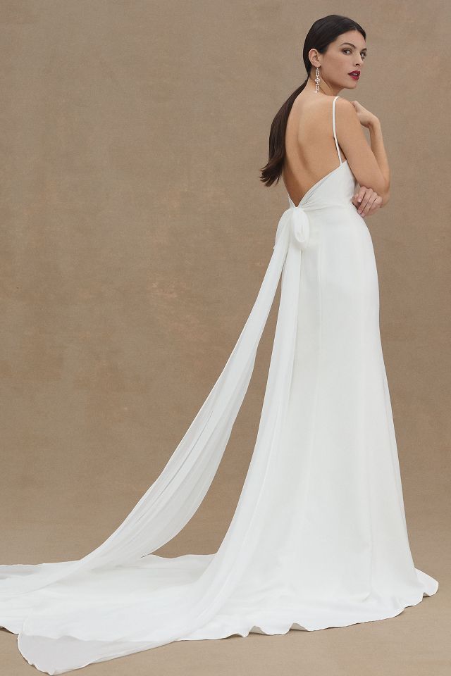 Jenny Yoo Cami Stretch Crepe Fit Flare Wedding Gown Anthropologie