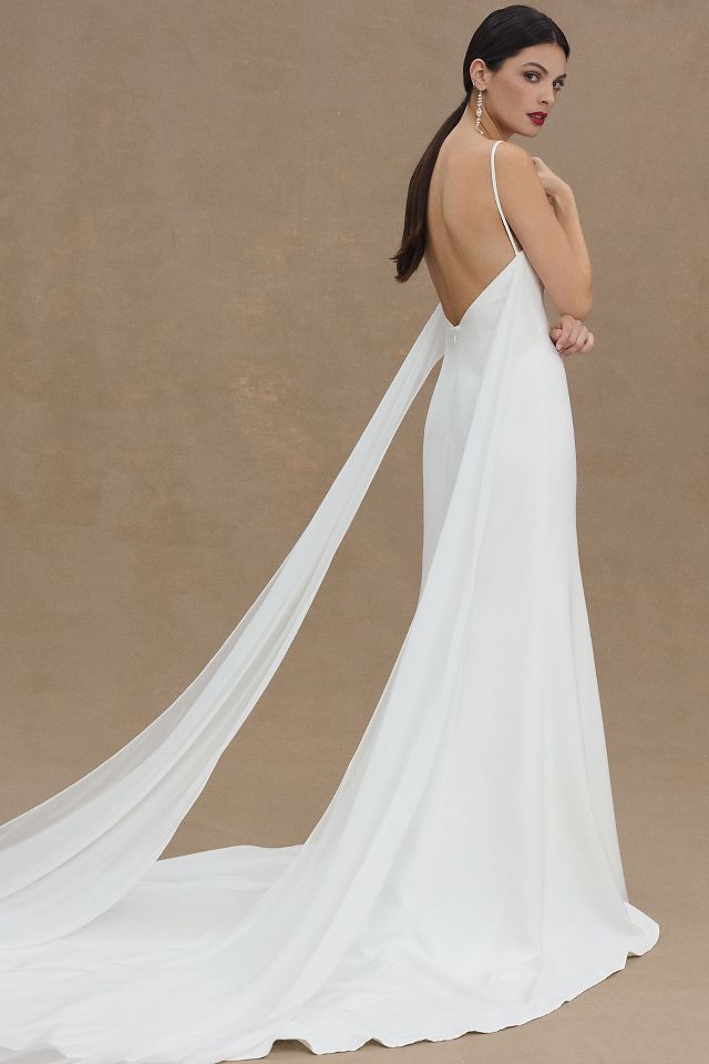 Jenny Yoo Cami Stretch-Crepe Fit & Flare Wedding Gown | Anthropologie