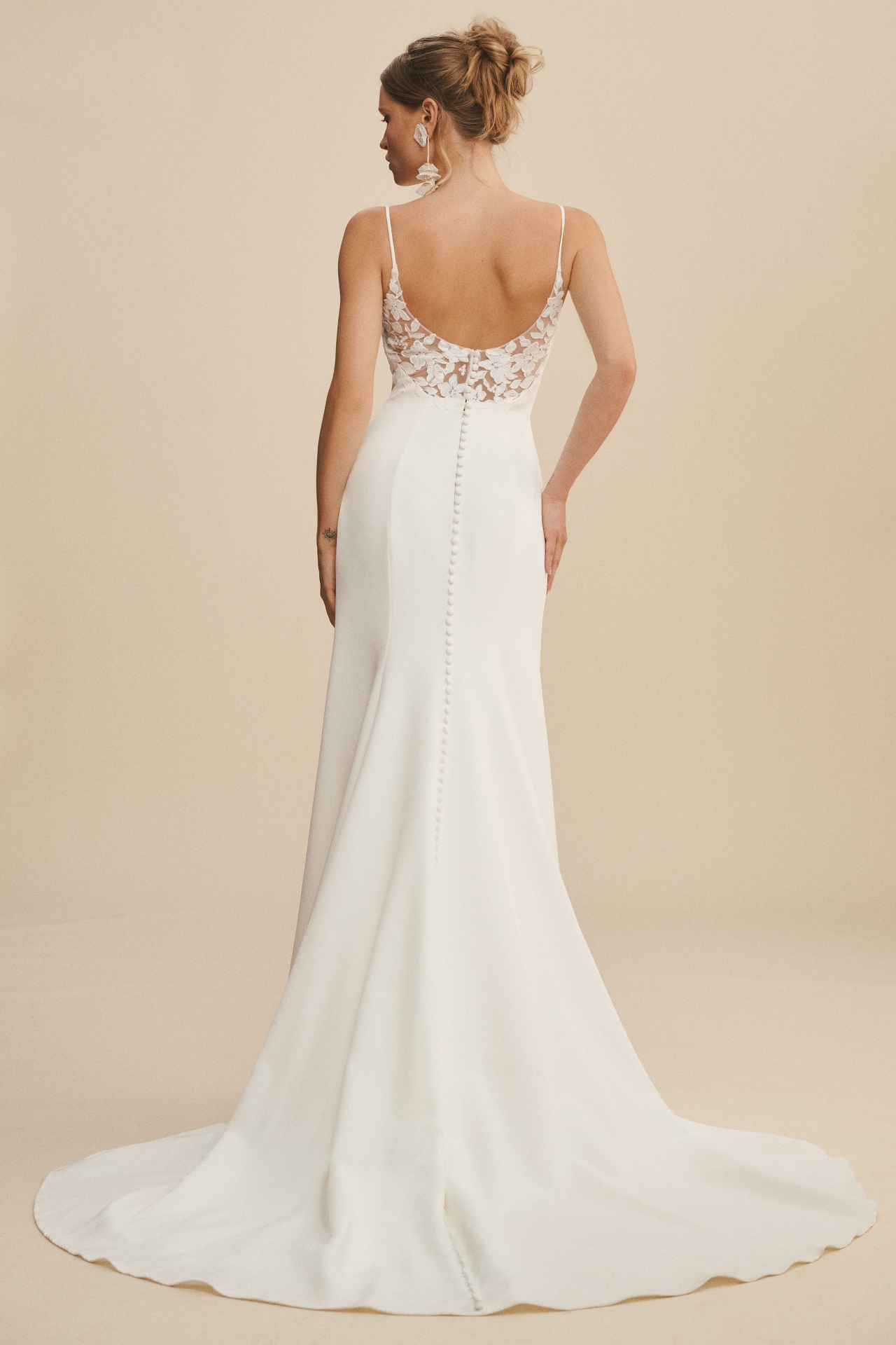 Jenny by Yoo Caleb Matte Crepe Fit & Flare Wedding Gown