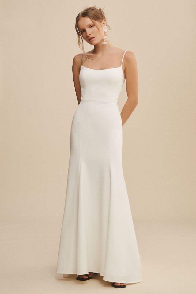 Jenny by Jenny Yoo Caleb Matte Crepe Fit & Flare Wedding Gown ...