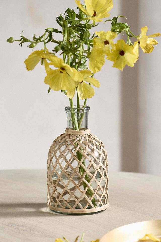 Rattan Wrapped Bud Vase #2