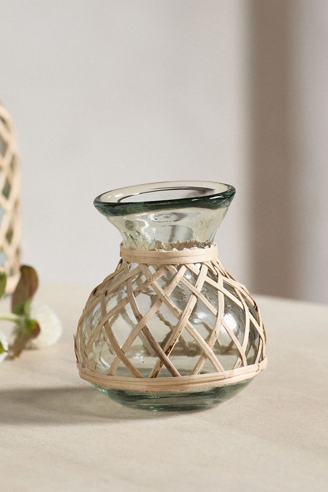 Rattan Wrapped Bud Vase #1