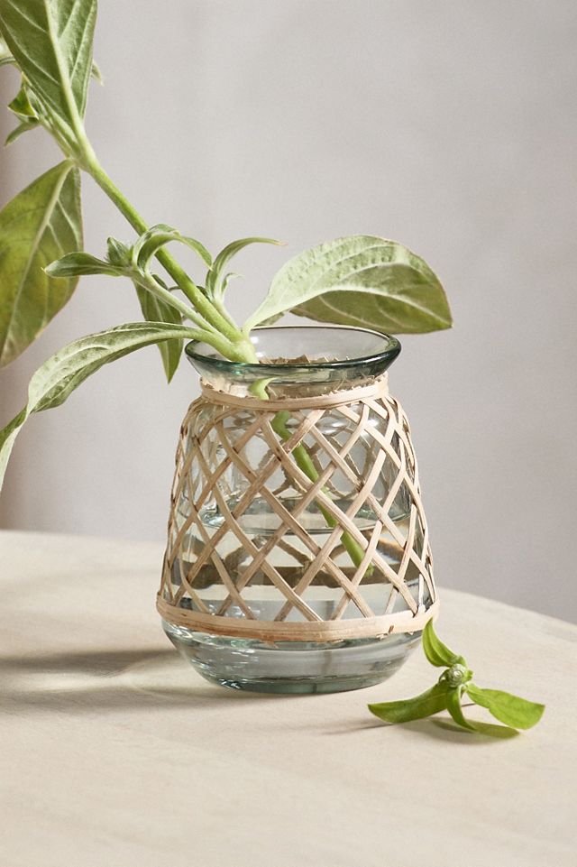 Rattan Wrapped Bud Vase #3