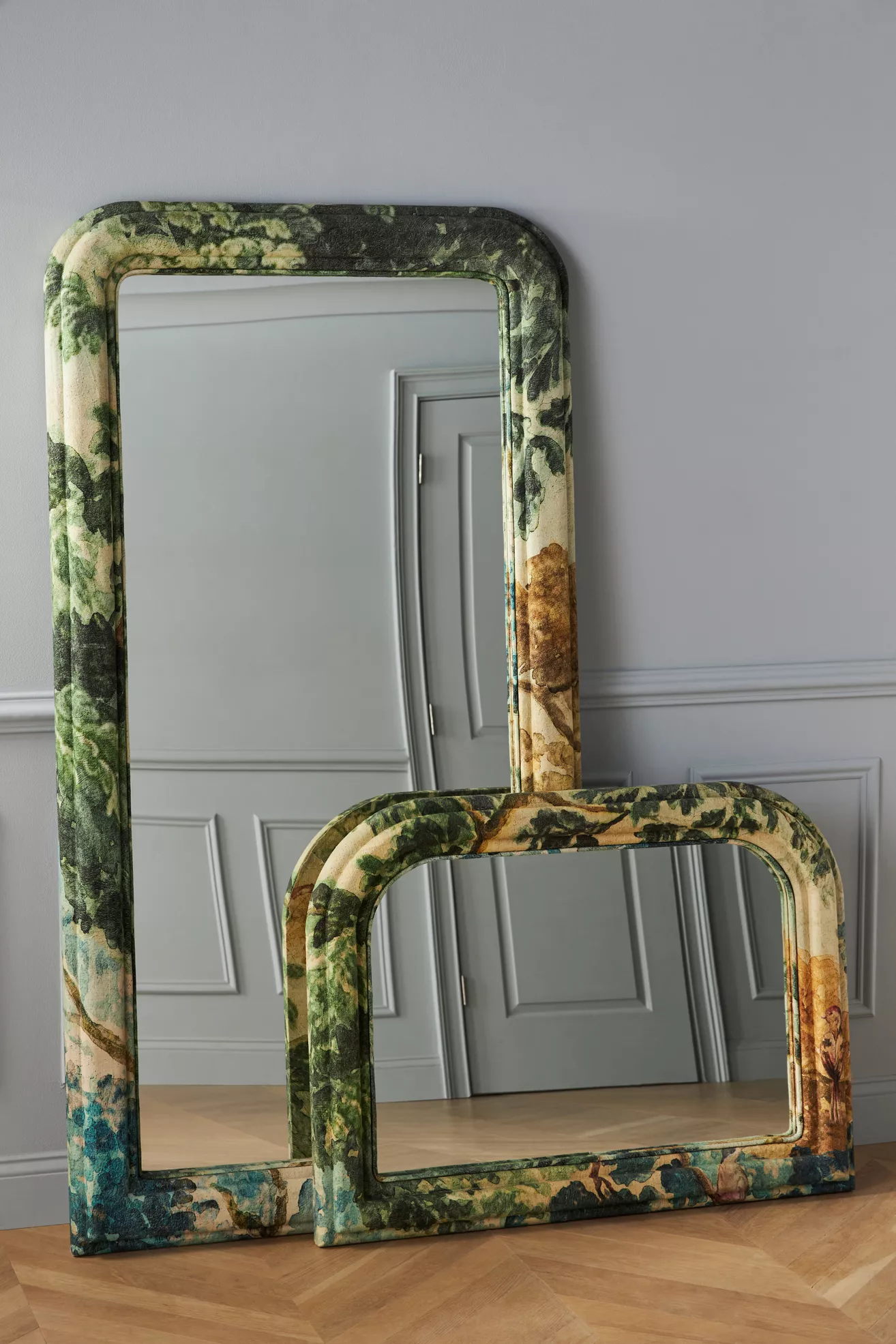 Judarn Upholstered Fabric Floor Mirror - thumbnail 2