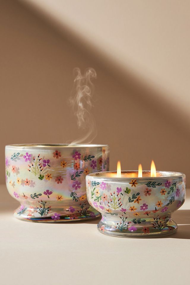 Handpainted Floral Candle #2
