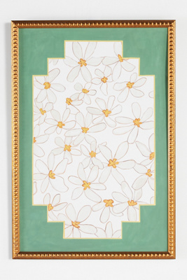 Artfully Walls Flowers With Green Zig Wall Art