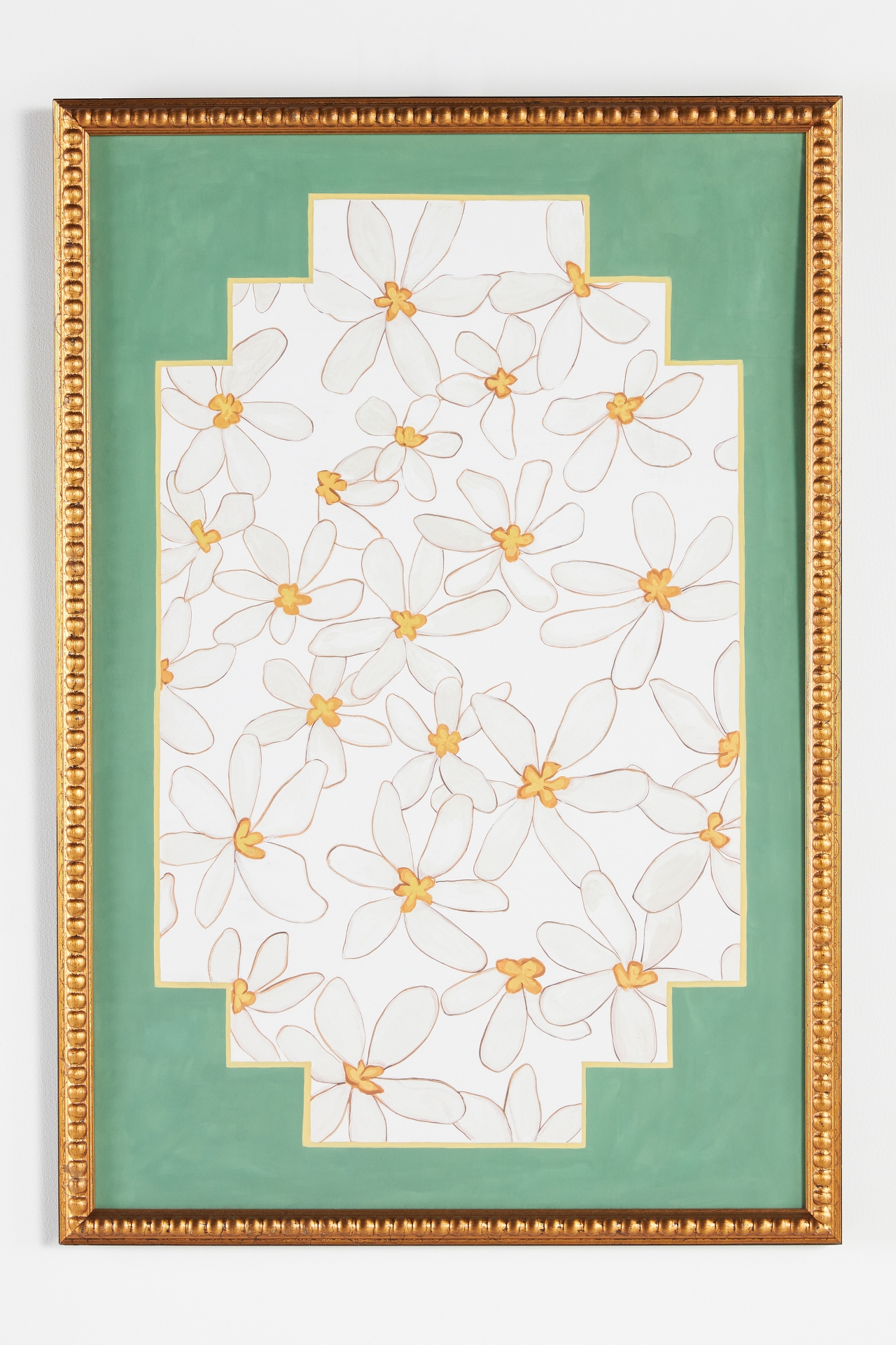 Flowers with Green Zig Wall Art