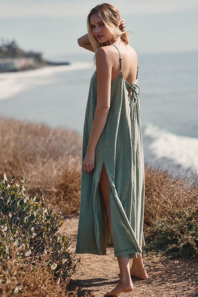 princess polly baby blue dress Anthropologie Square-Neck A-Line Midi Dress In Green - 35% Off