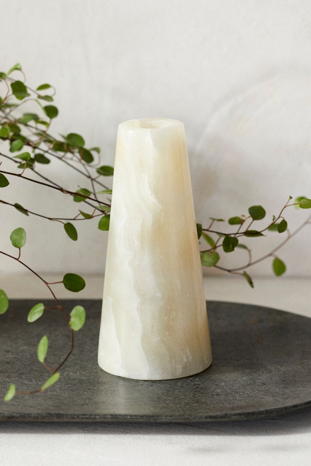 Green Onyx Taper Candle Holder #1