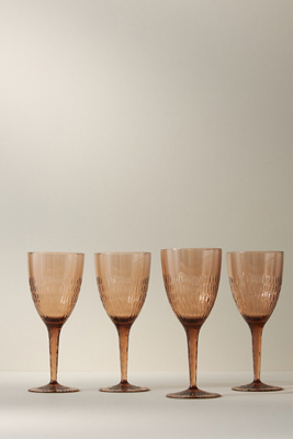 Anthropologie Set Of 4 Venezia Acrylic Wine Glasses