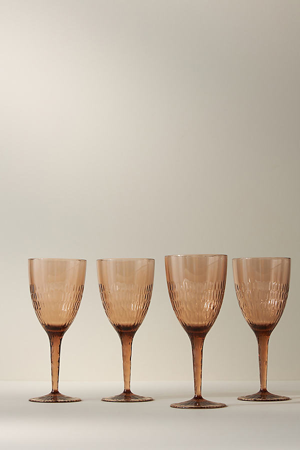 Anthropologie Set Of 4 Venezia Acrylic Wine Glasses