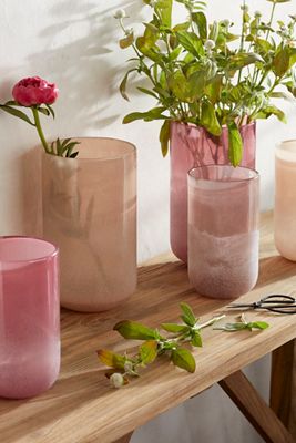 Sanded Color Glass Vase