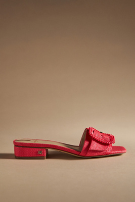Sam Edelman Women's Deacon Square Toe Buckle Block Heel Slide Sandals In Pink