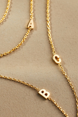 Anthropologie, Jewelry, R Chain Link Monogram Necklace