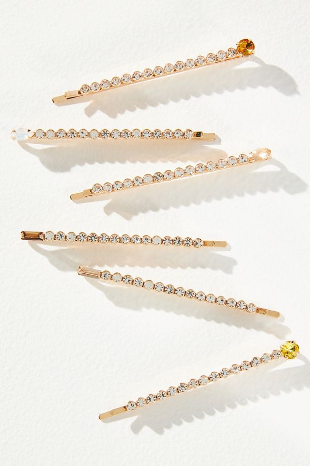 Violet and Brooks Set of Six Crystal Hair Pins #1