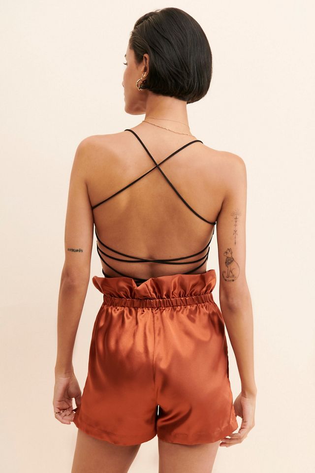 Allina Liu Webb Satin Shorts | Anthropologie