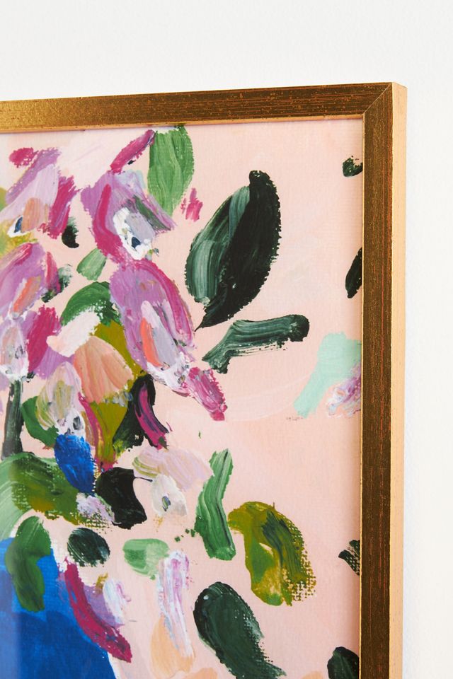 Wild Foxgloves In Blue Vase Wall Art #1