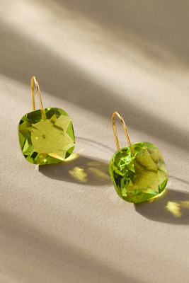 By Anthropologie Floating Crystal Earrings In Green