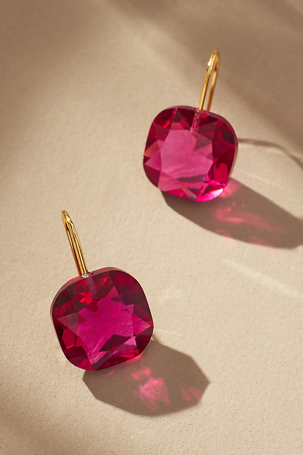 By Anthropologie Floating Crystal Earrings In Pink