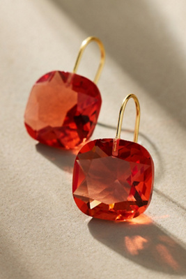 By Anthropologie Floating Crystal Earrings In Orange