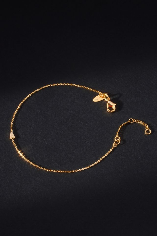 Anthropologie Gold Bangle Bracelet with Rose & Monogram M Detail (retail  $58)