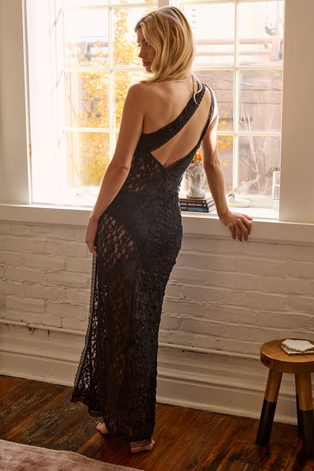 By Anthropologie One-Shoulder Lace Sleep Dress #4